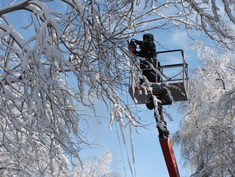 Мокрый снег нарушил электроснабжение в нескольких районах области