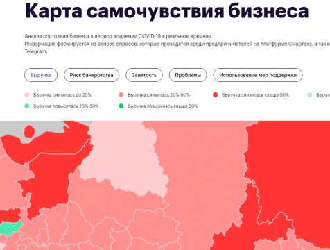 В России начала работу интерактивная «Карта самочувствия» бизнеса