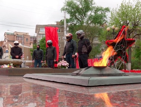 Традиционный мотопробег стартовал по маршруту: Площадь Победы – мемориал «Зайцева Гора»