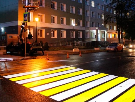 Первый проекционный переход заработал возле калужского лицея №9
