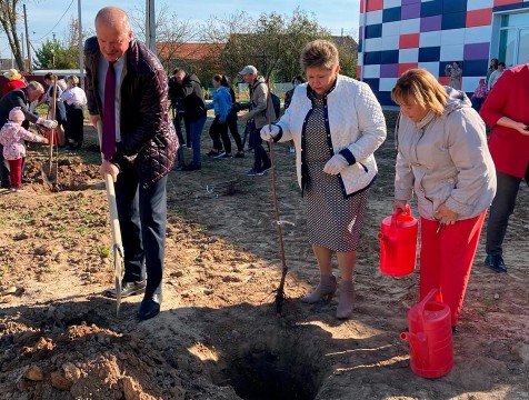 В обновленной хотисинской школе заложили фруктовый сад