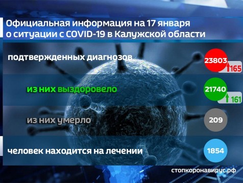 165 новых случаев коронавирусной инфекции выявили в Калужской области за последние сутки