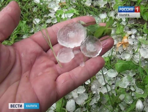 В Малоярославце выпал крупный град