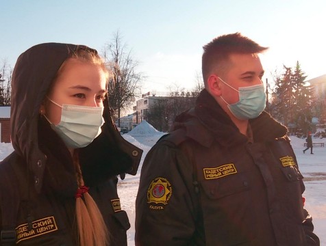 Дружина полицейского колледжа охраняет порядок на улицах Калуги