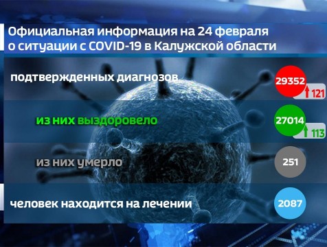 Более 27 тысяч калужан с начала пандемии смогли победить коронавирус