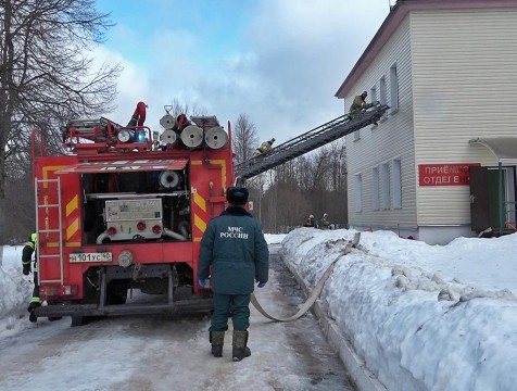 В Дошинском психоневрологическом интернате потушили учебный пожар