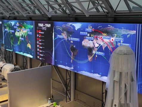 В музее космонавтики смонтировали 80-метровый мультимедийный экран