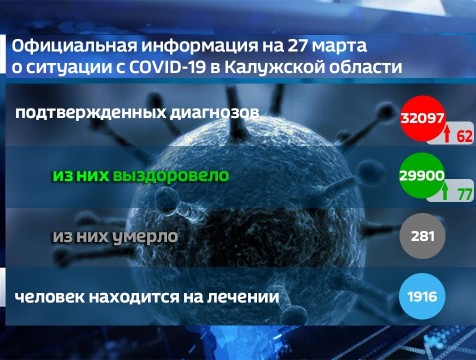 Число находящихся на лечении с COVID-19 в Калужской области снижается