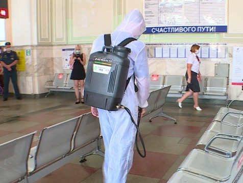 На вокзале станции Калуга-1 провели противовирусную обработку