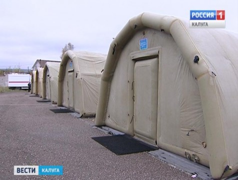 Передвижной командный пункт развернули калужский спасатели