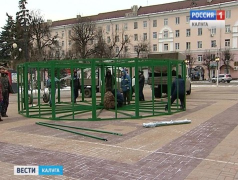 Установку главной городской ёлки Калуги отложили на неделю